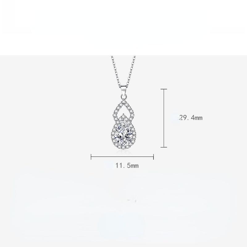 BELLA BOX Gourd Shaped Zircon Pendant Necklace Multiple Colour Fashion Wedding Engagement Jewelry