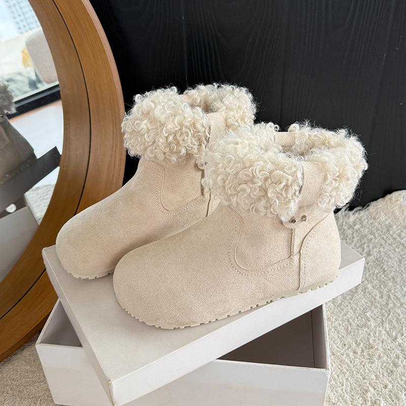 

Женские зимние ботинки большого размера с мягкой подошвой, увеличивающие рост, теплые, из комбинации кожи и меха, для занятий спортом на открытом воздухе 40 бежевый