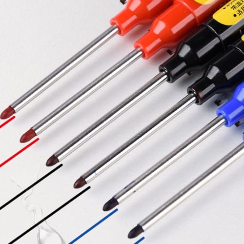 Carpenter's Marker Pens, Construction Marker Pens - 3X Deep Reach Marker Pens, Fast Drying, Waterproof | Construction Marking Tool, Deep Reach Markers