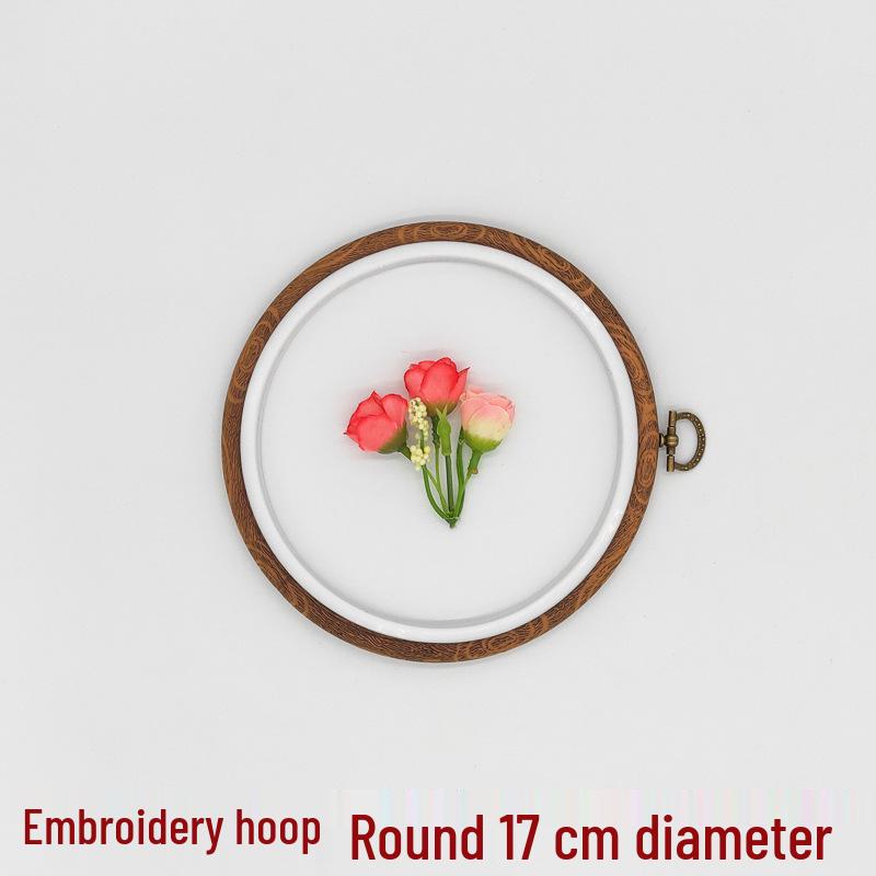 Plastikowa tamborek w stylu vintage: Drewniana rama do haftu krzyżykowego 22cm do zawieszenia na ścianie