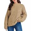 Autumn Winter Drop Shoulder Loose Casual Cable Knit Pullover Top Luxurious Relaxed-fit Slimming and Versatile Top