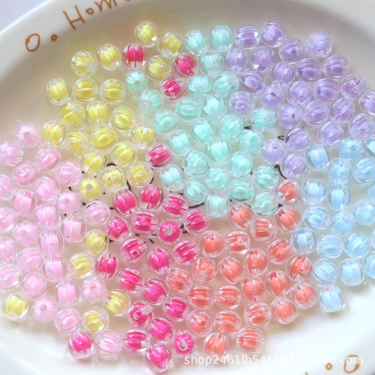 Influencer-Style Translucent Bead-in-Bead DIY Bracelet & Phone Chain Accessories Translucent Orange