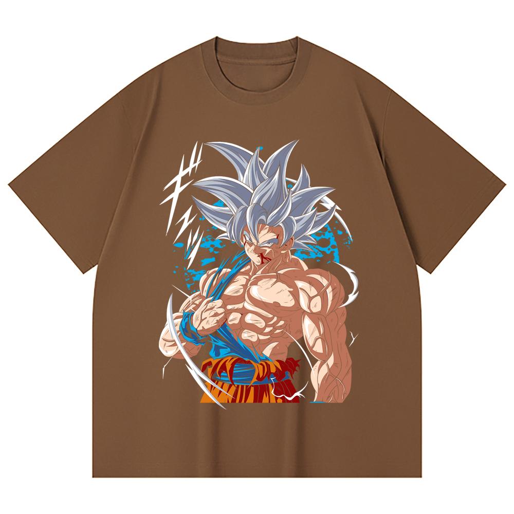 230 Gsm 100% Cotton Dragon Ball V47 Goku Ultra Instinct Print Unisex Heavy Cotton T Shirt