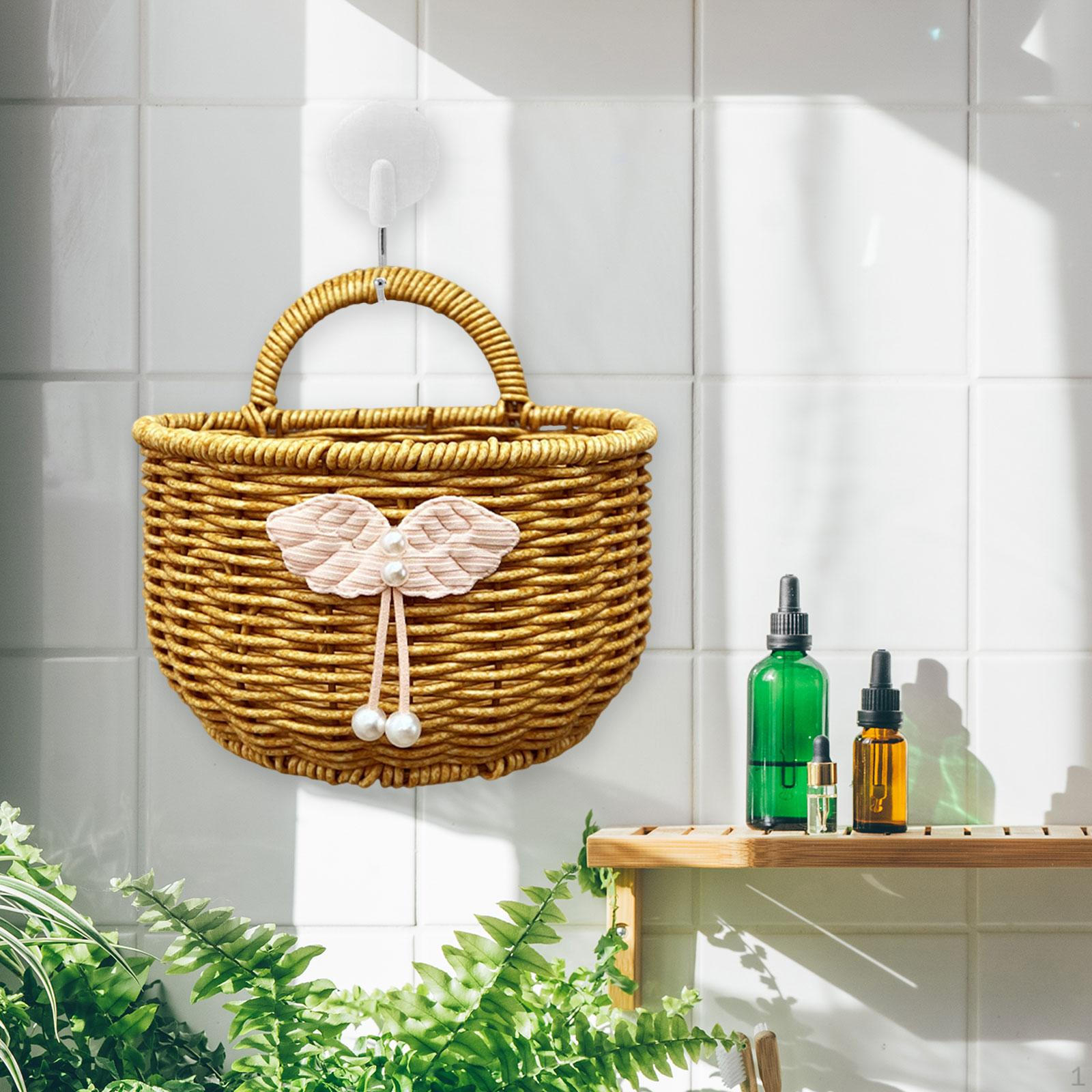 

Подвесная корзина для хранения Имитация ротанга Портативное украшение Практичный контейнер 18x13x16cm