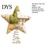 Plush Star Decor Christmas Tree Topper, Patchwork Stuffed Xmas Retro Pastoral Ornament for Winter Holiday Party Home Handmade Cloth Topper