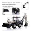 Alloy Diecast Excavator 1:50 4 Wheel Shovel Loader Two-way Forklift   Backhoe Loader Truck Model For Kids Gift Toys