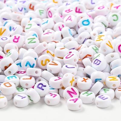 110/220/450pcs Acrylic Letter Beads Colorful Acrylic Letter Beads Round 4X7mm Letter Beads Jewelry DIY Bracelet Necklace Craftsmanship Charm