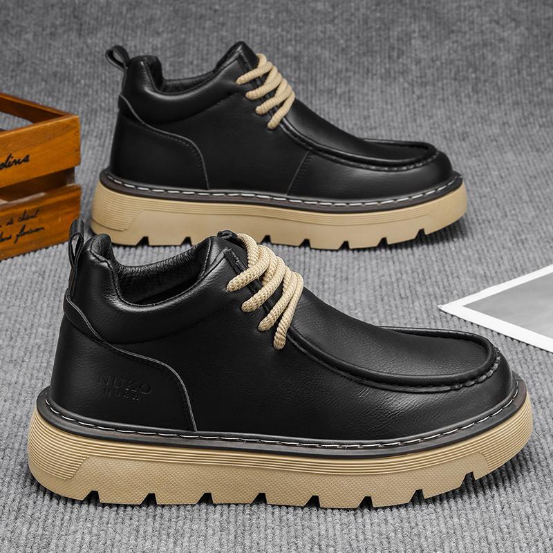 Men's shoes medium top casual sports shoes platform leather shoes
