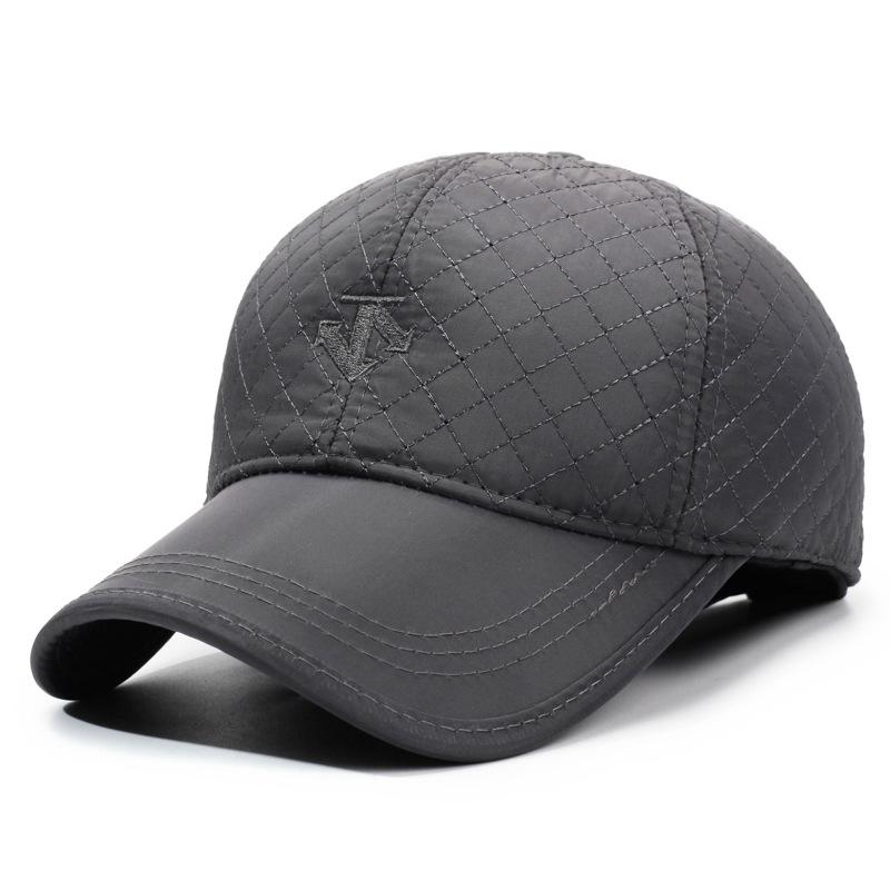 Кепка для мужчин среднего и пожилого возраста, бейсболка, кепка отца, зимняя теплая шапка с защитой ушей, осенняя бархатная толстая хлопковая шапка серый