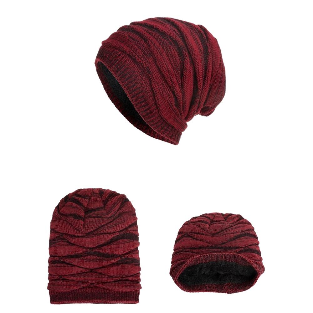 Velvet Knitted Pullover Hat Keep Warm Beanies Cap Casual Woolen Hat  Female