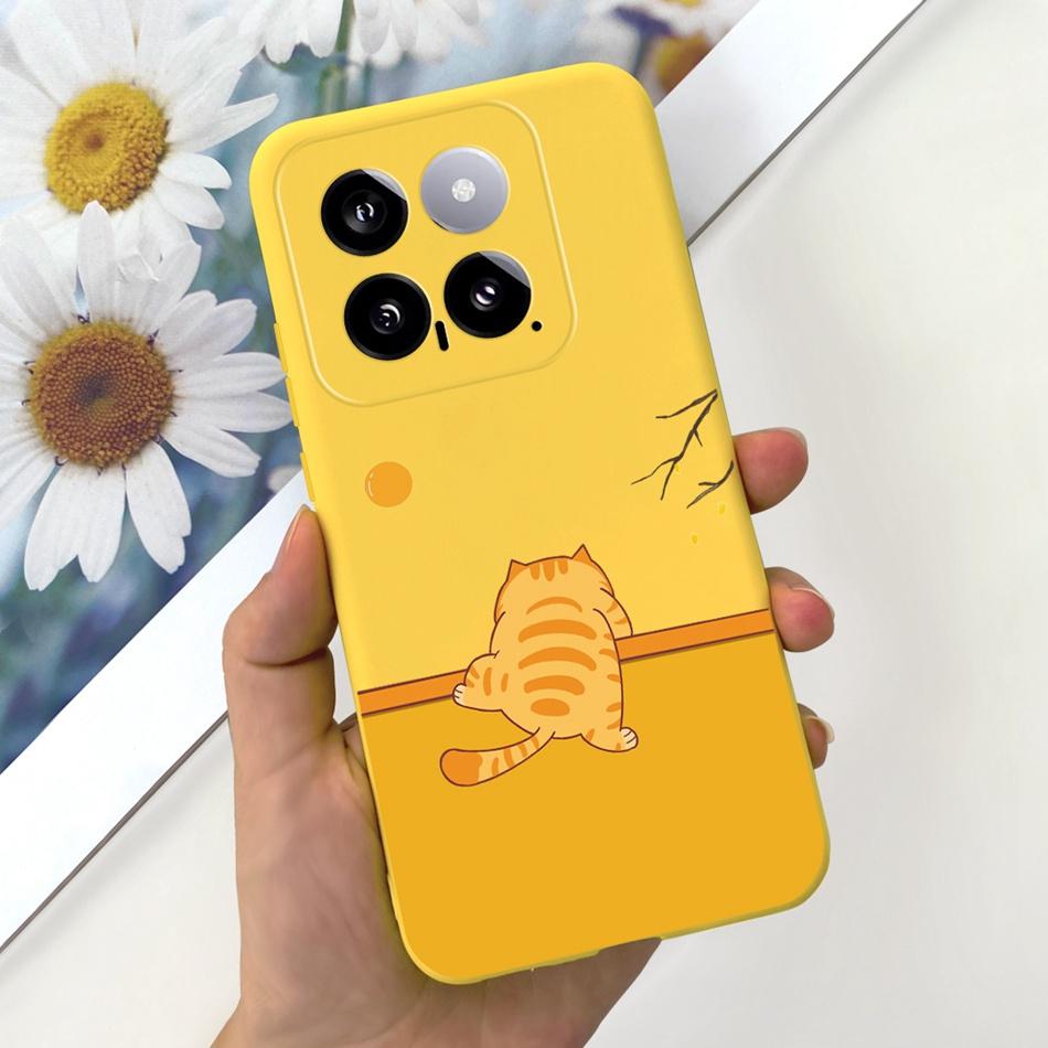 For Xiaomi 14 Phone Case Xiaomi Mi 14 5G Mi14 2024 Cute Cat Cartoon Jelly Silicon Soft Protective Back Cover