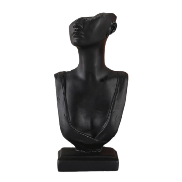 Stylish Neck Model Stand Necklace Showcases Stand Earrings Holder Resin Texture чёрный