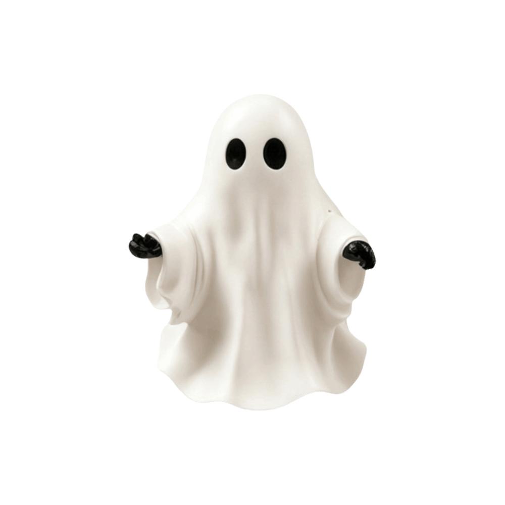 Party Props Resin Ghost Figurine White Color Matte Finish Ghost Decor Welcome Miniature Size Cute Ghost Figurine Holiday Party