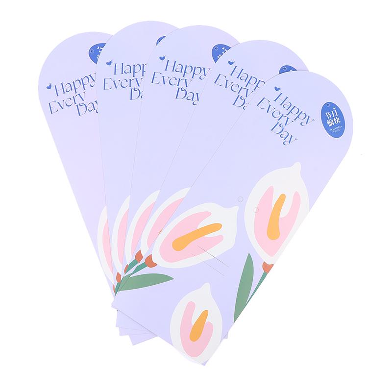 5 Stück Handheld-Strauß-Verpackungsbox Papierblumenkarte Blumenarrangement-Papier Valentinstag Festivalbedarf