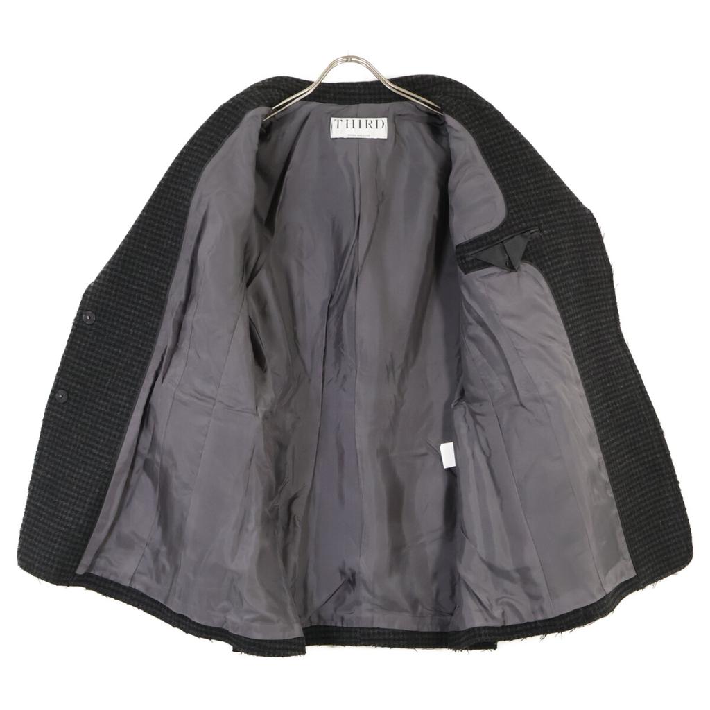 THIRD MAGAZINE A0843FJ 404 Black Wool Houndstooth Jacket Coat coat 9 blackUsed