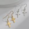 Stainless Steel Cross Pattern Pendant Earrings