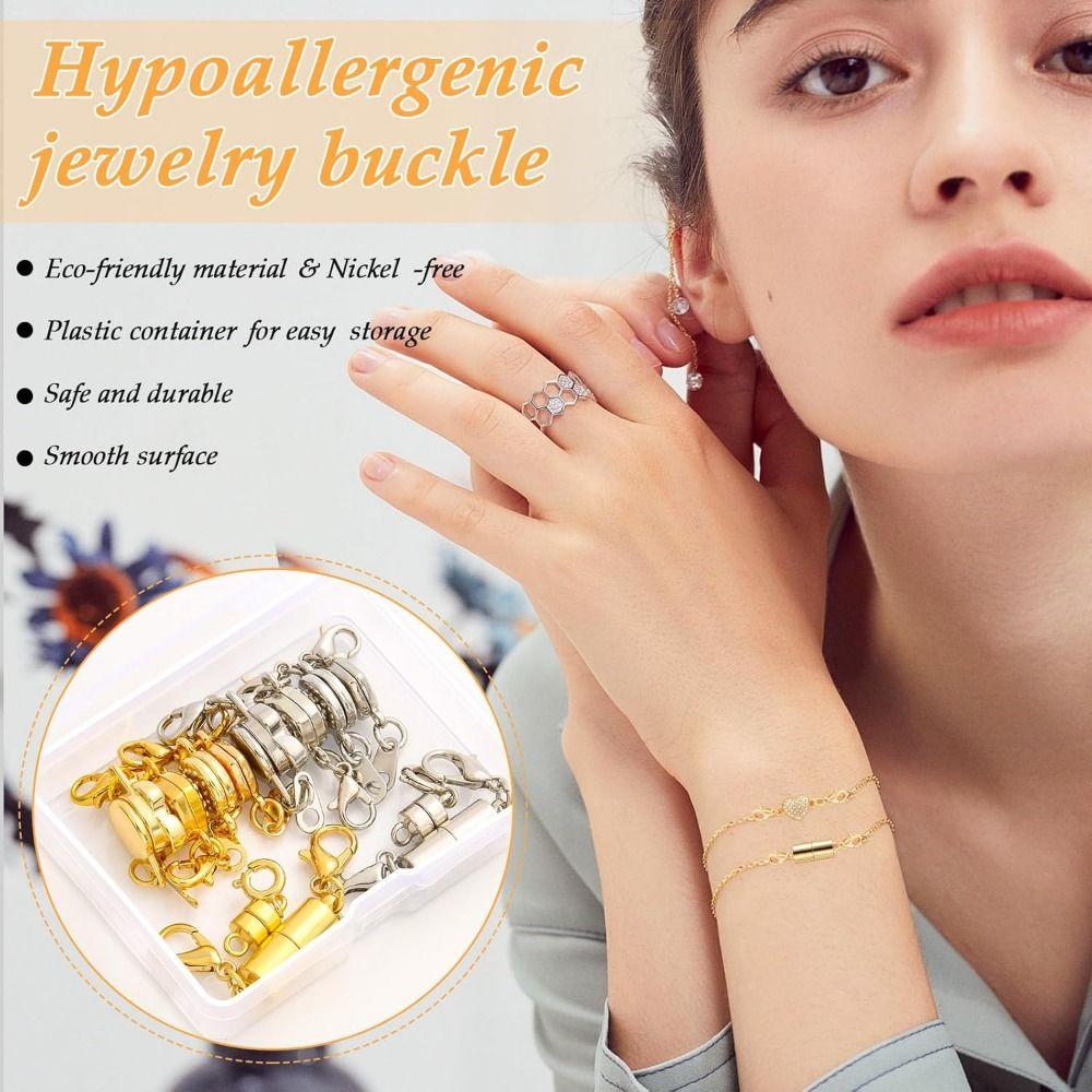 12Pcs Double Head Lobster Magnetic Bracelet Extender Jewelry Converters Clasp  for Necklace