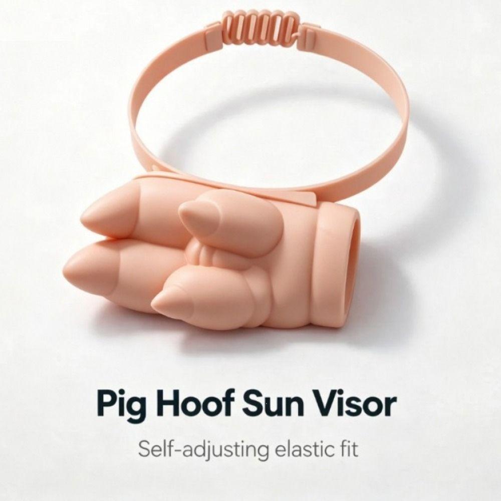 3D Printing 3D Printing Pig Trotter Cap Adjustable Hand Sun Visor Headband Outdoor Activities