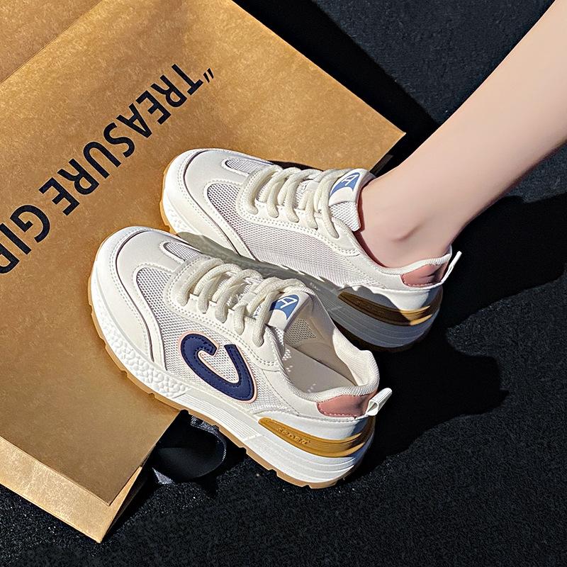 Mesh breathable dad shoes women's platform sneakers new spring and autumn breathable running shoes are good for casual shoes women's