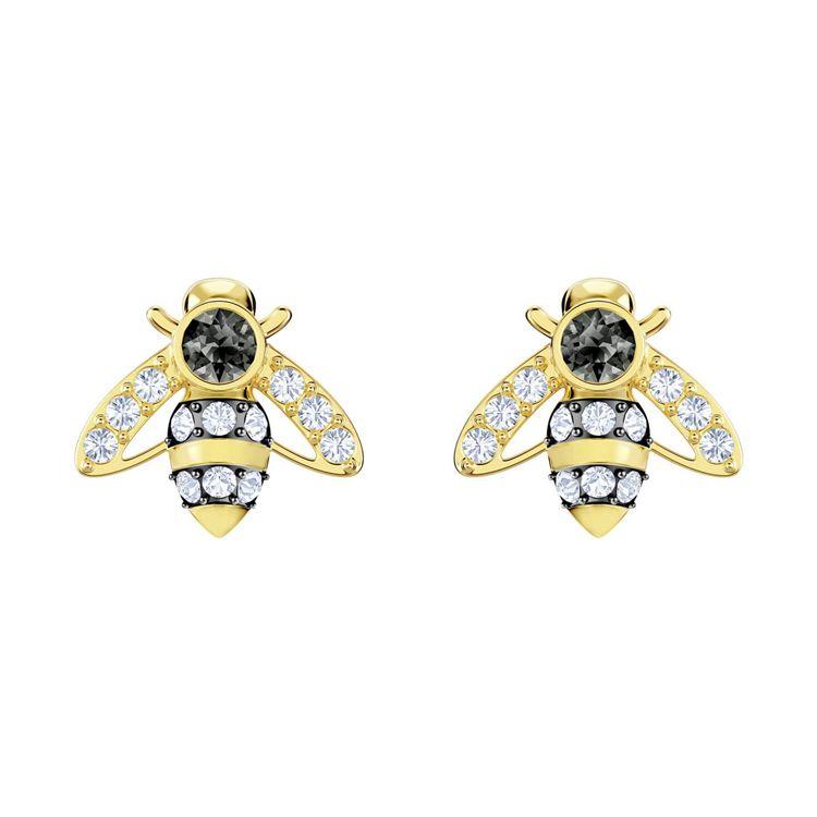 Swarovski Cute Little Bee Metal Gold-Plated Earrings Women earrings 5429351 Box