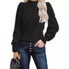 Women's Fashion Casual Fall Winter Solid Color Print Long Sleeve Half Turtleneck Pullovers & Long Sleeves