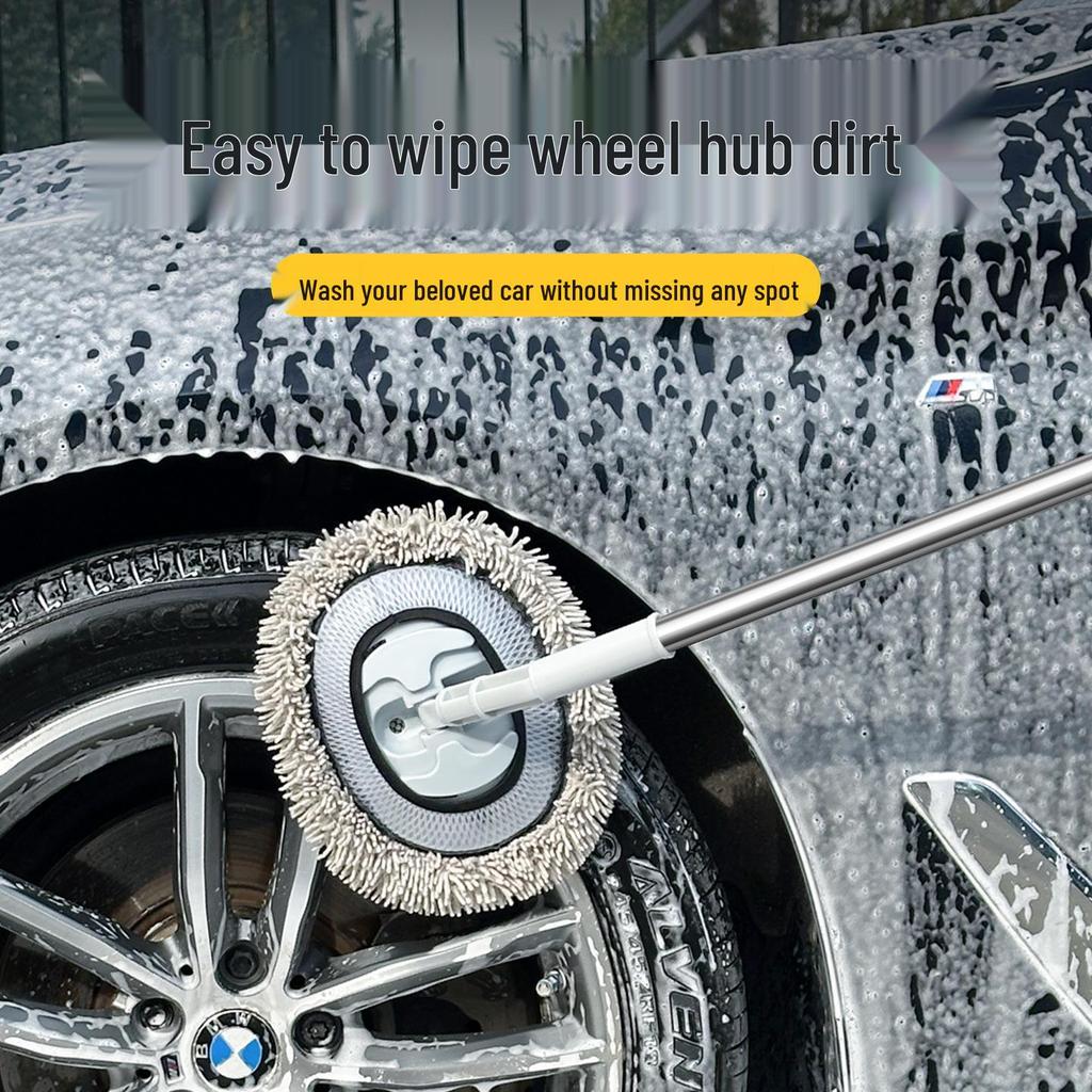 Telescopic Soft Bristle Car Wash Mop with Bendable Handle - Safe for Paint and Dust Removal