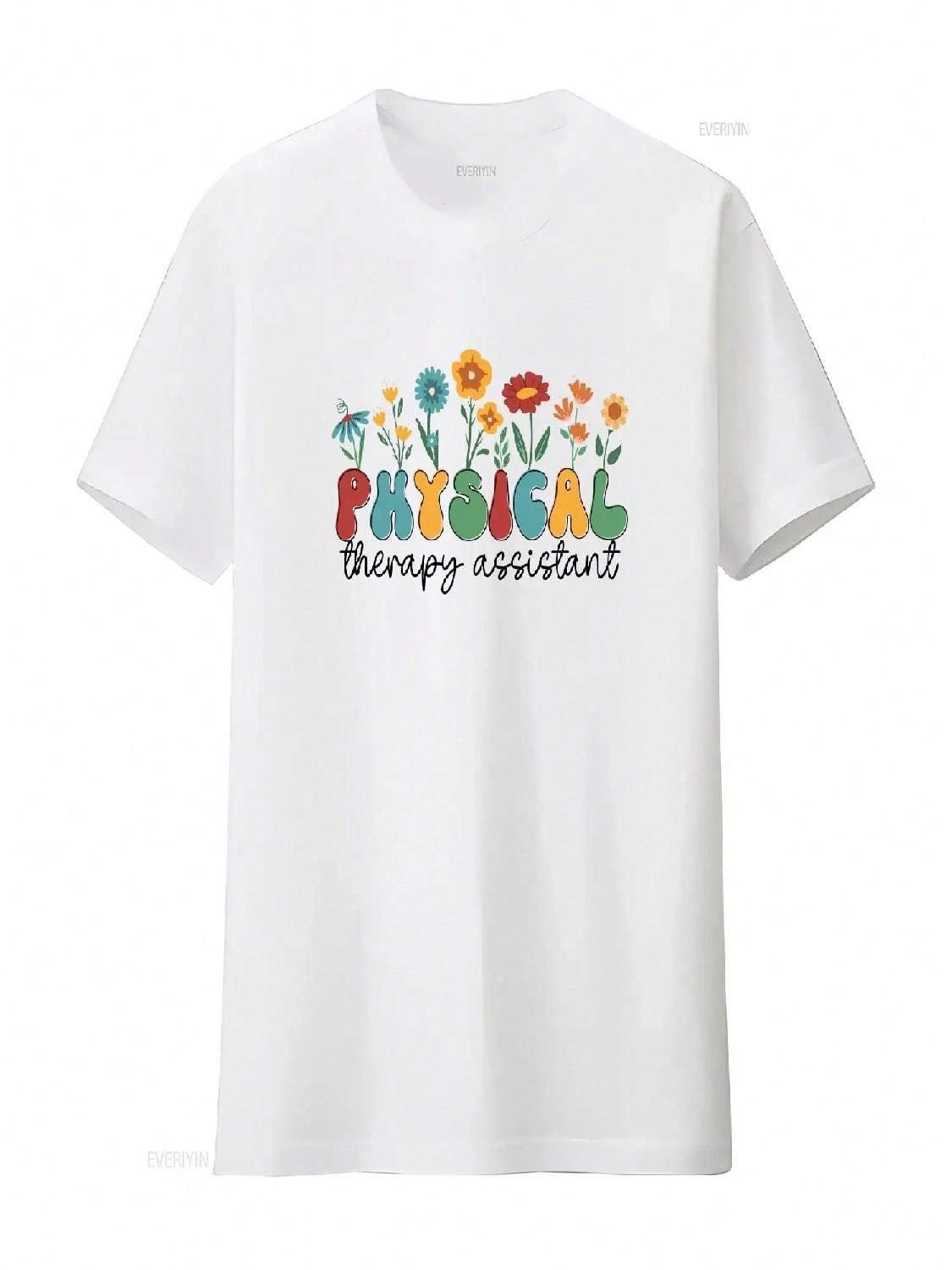 Physical Therapy AssistanT T Shirt Wildflowers PTA Retro Peds For Graduate Vintage Washed Streetwear Casual Breathable Graphic S разноцветный