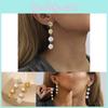 Trendy Gold 2023 Geometric Earrings Minimalist Long Pearl Winter Jewelry