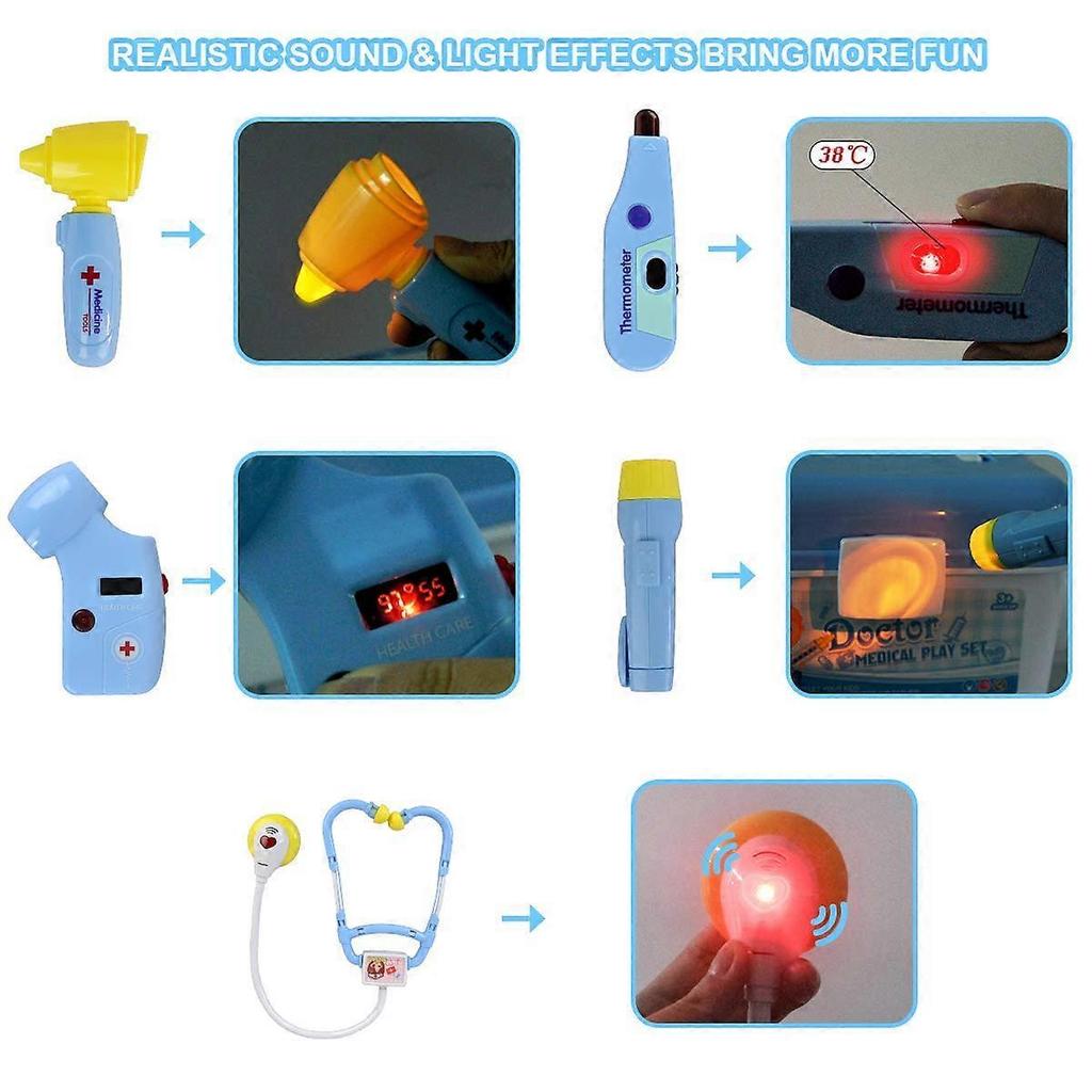 Doctor Kit, 35 Pack Kids Dentist Surgeon Vet Medical Kit with Light and Sound