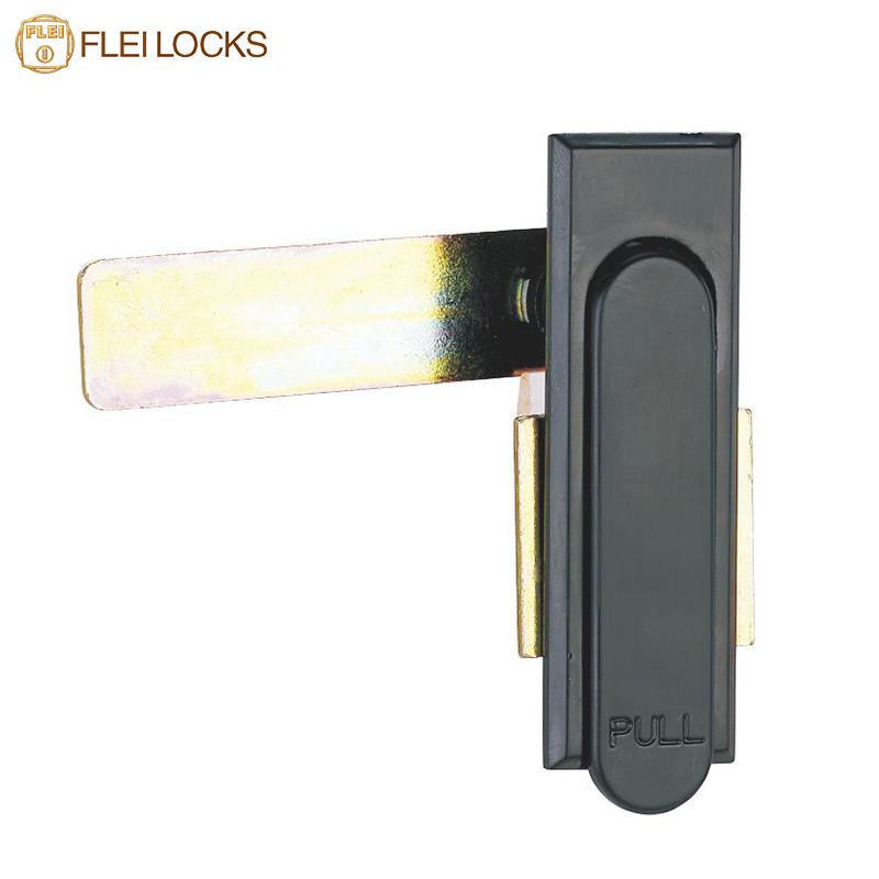 Electric Cabinet Flush Handle Lock Without Locking (Black,Zinc)