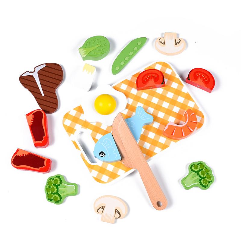Children'S Wooden Simulation Vegetable Magnetic Cutting Music Playing House Boys And Girls Hands-On Brain Early Education Educational Toys