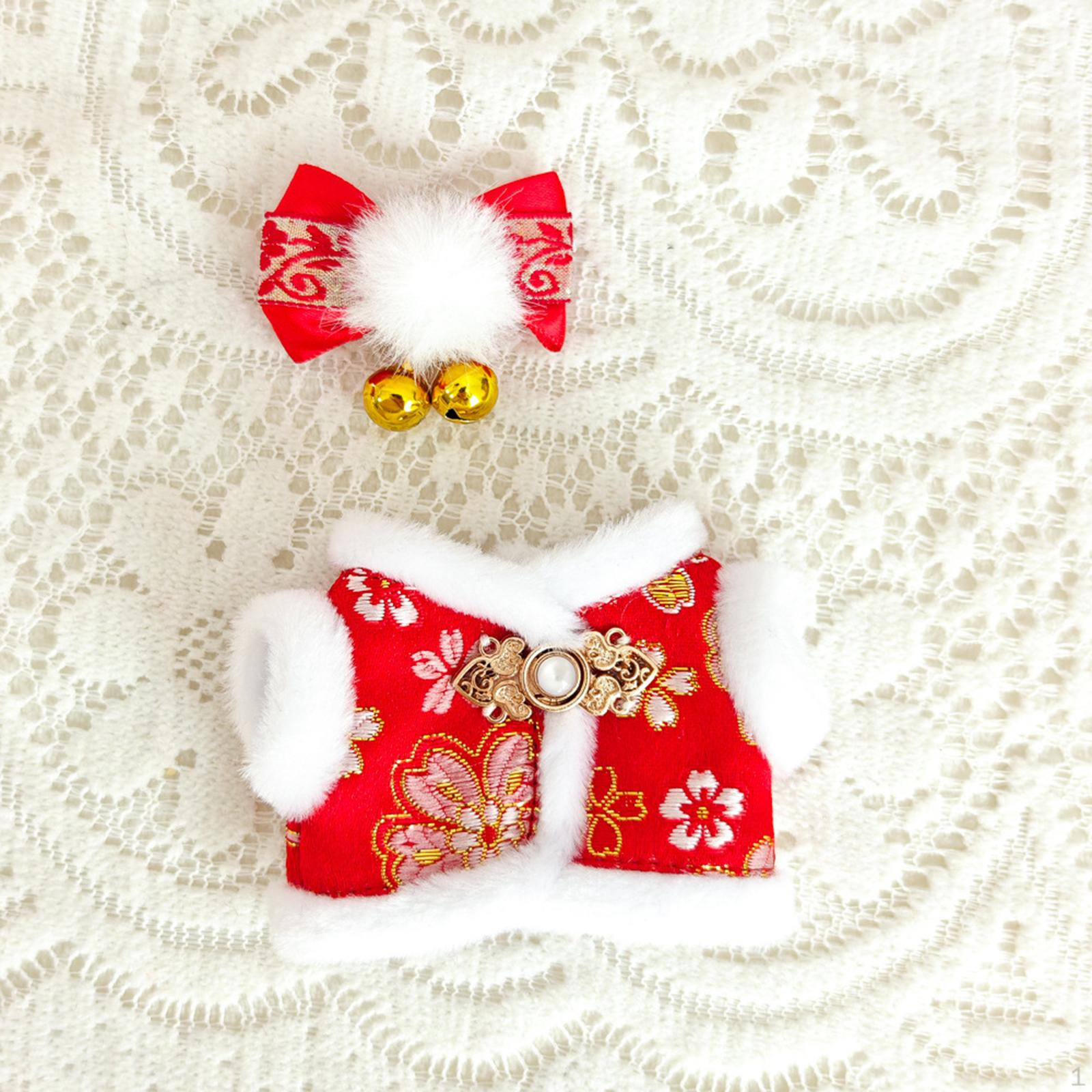 

Комплект одежды для куклы, аксессуары для мягких игрушек, в том числе головной убор 5,91 дюйма Cherry Blossom Red