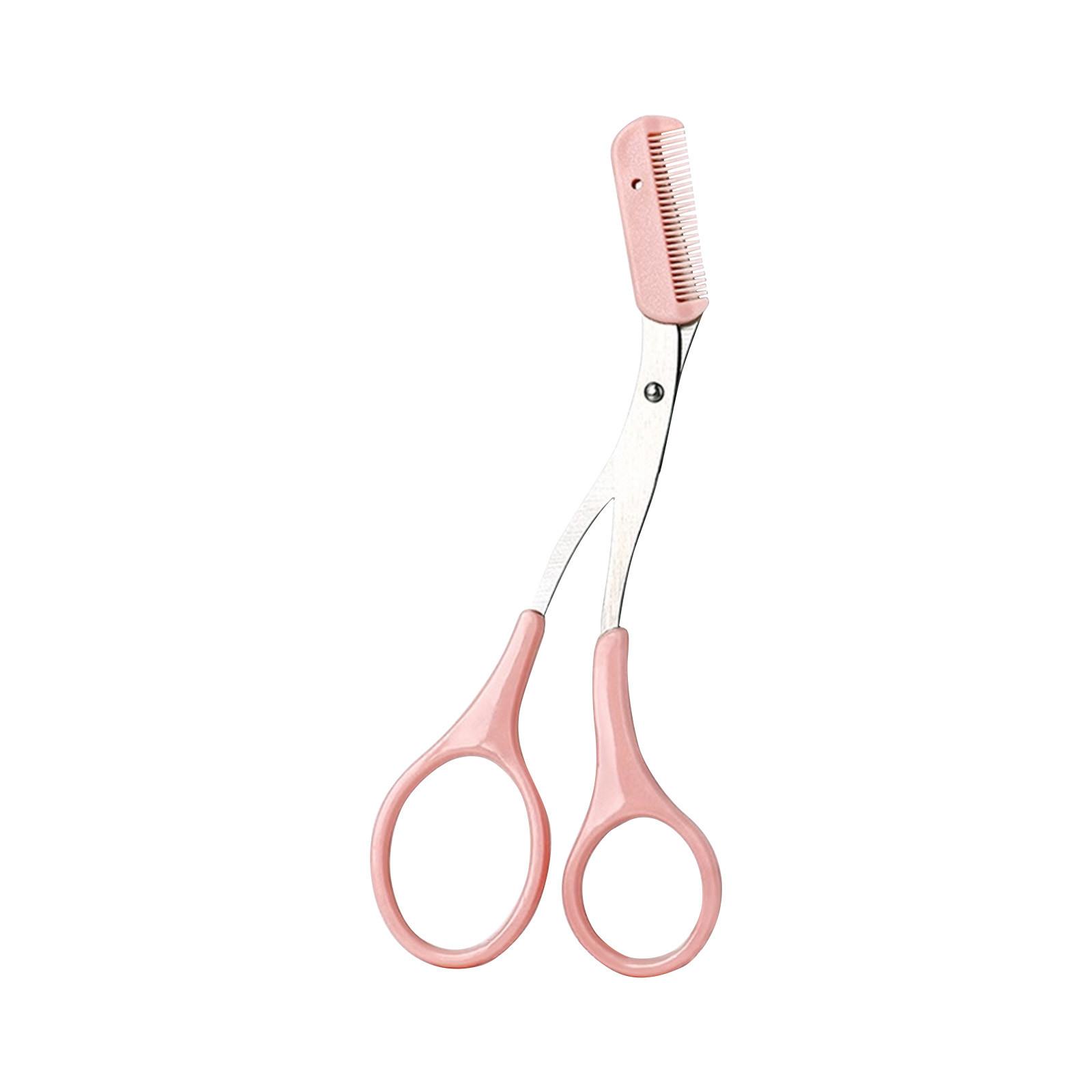 

Ножницы для бровей из нержавеющей стали с расческой, ножницы для стрижки бровей, инструмент для удаления волос и ухода за волосами для женщин и девочек One Size розовый