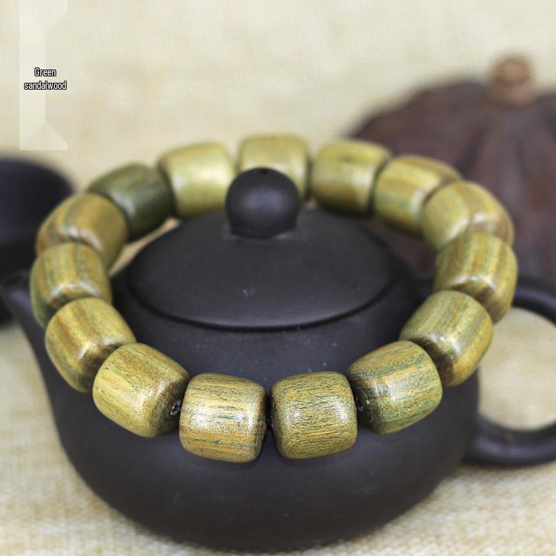 Argentinisches Grünes Sandelholz Buddhistisches Gebetsperlenarmband für Männer und Frauen