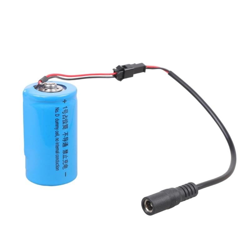 NonConductive LR20 D Battery Adapter Spacer Tube Featuring 5.5x2.1mm Female Port For External Adapter Connection