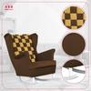 Carol Duo Family Furniture Yellow Brown Dark Beige Velvet Wingback Rocking Chair