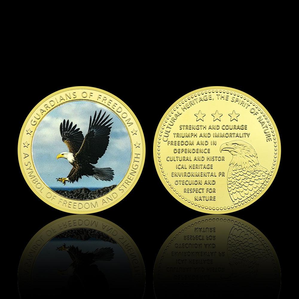 Famous auspicious bird of rare animals in the United States, bald eagle metal commemorative coin, commemorative medal