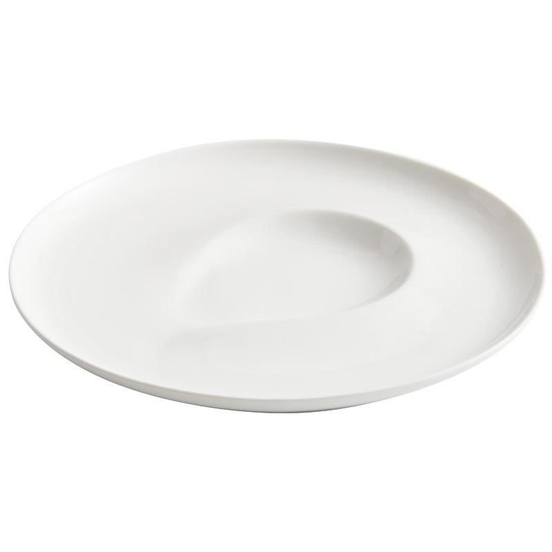 Kreativer weißer Steakteller, Party-Abendessen, Salat, Dessertteller, Heimküche, Keramikteller, Restaurant, Hauptgericht, rundes Geschirr