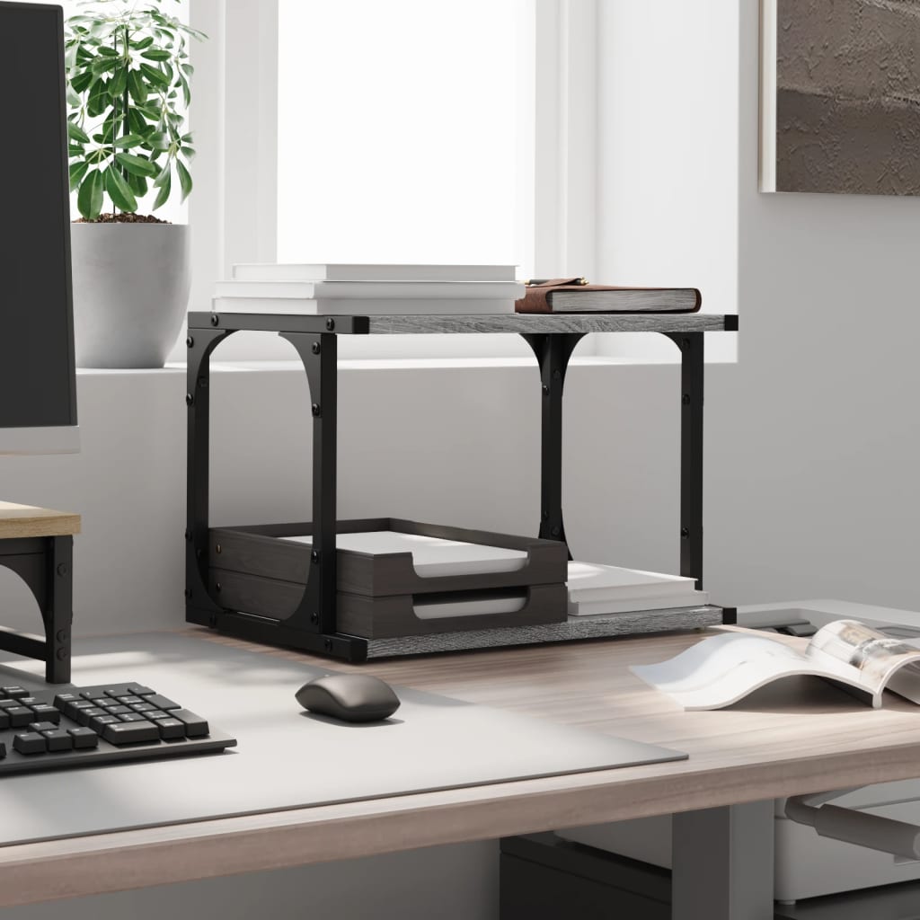 Printer Stand 2 Shelves Grey Sonoma 41x28x33.5cm Engineered Wood