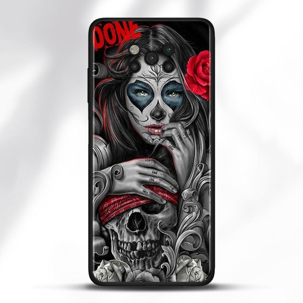 Straszna czaszka szkielet Capa dla Mi POCO X3 F3 GT uwaga 10 Pro Lite etui na Poco X3 NFC M3 Pro M3 F3 F1 Caso dla Xiaomi CC9 Pro