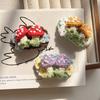Handmade Crochet Mushroom Hair Clip Cute Knitted Side Clip Korean Style Hair Accessories for Girls Gift
