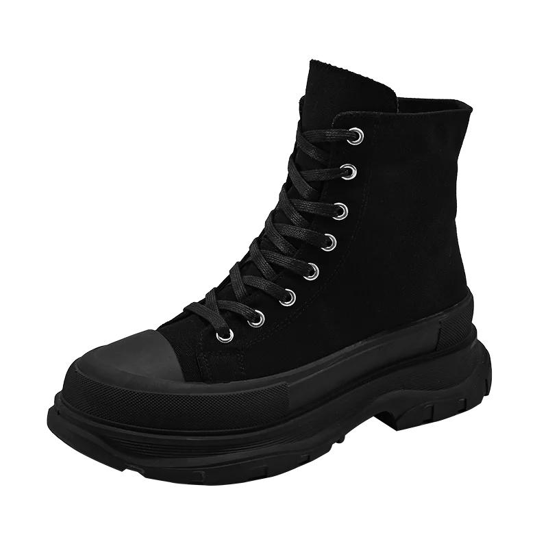 

Мужская обувь Вулканизированная парусиновая обувь Мужские кроссовки Tenis Masculino Массивные кроссовки Кроссовки с высоким верхом Повседневная дышащая обувь на платформе 39 чёрный