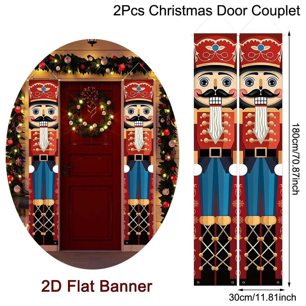 Merry Christmas Door Banner Decoration 2026 Christmas Decor for Home Xmas Hanging Ornaments Navidad Noel Gifts New Year 2026