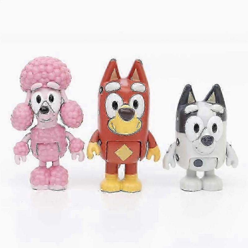 25-26 12pcs Set Bluey Family And Friends Action Figures Pvc Toys Kids Gift