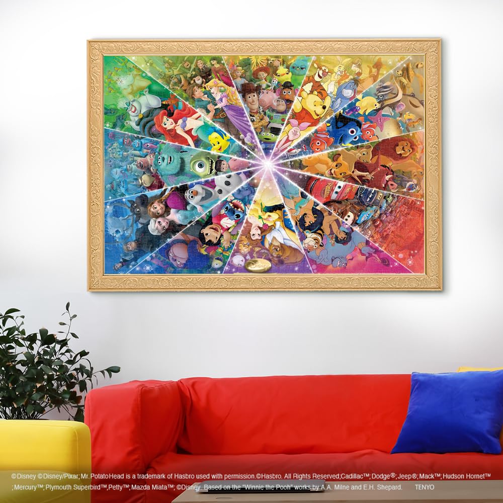 Tenyo in Pure White Jigsaw Puzzle Disney Color Circle with Service Card (Tenyo) [Made Japan] 1000-Piece Disney/Pixar (51x73.5cm) DP-1000-870