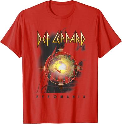 Def Leppard Pyro Tričko - Unisex Dospělé, Červené, Malé, Krátký Rukáv