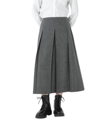 Human Woman Pleated Skirt S (Herringbone Tweed) / Women's / 077-5220100 021_Charcoal