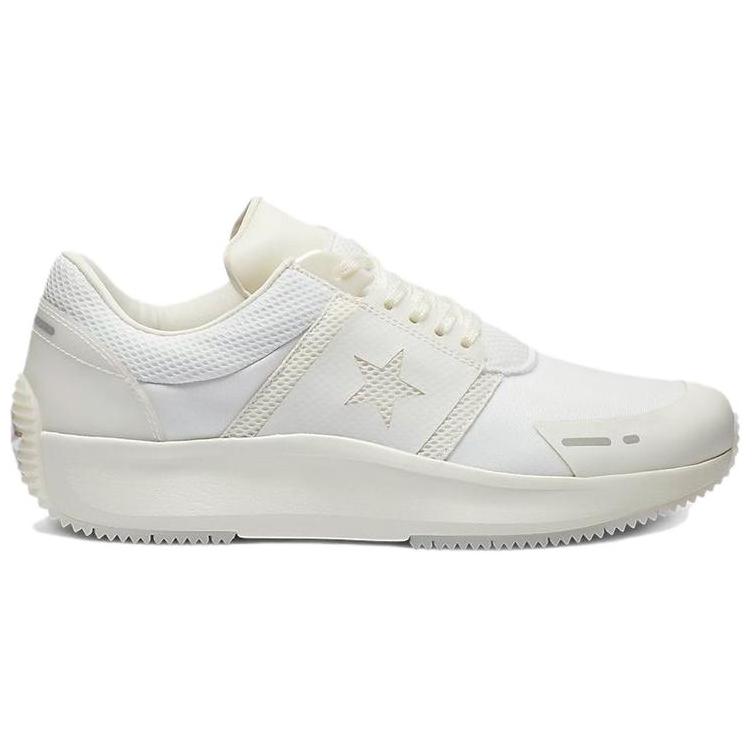 Converse Run Star Ox Shock Absorbing Durable Low Top Casual Shoes Women Sneaker White Gray 163116C