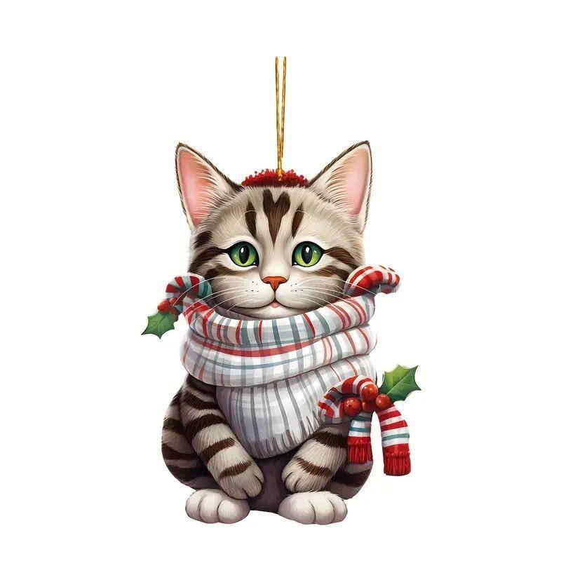 

New 2d Acrylic Decorative Pendant Charming Car Accessory And Christmas Tree Ornament