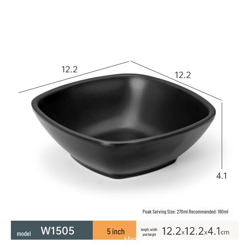 Black Melamine Dipping & Snack Dish with 2-3 Compartments